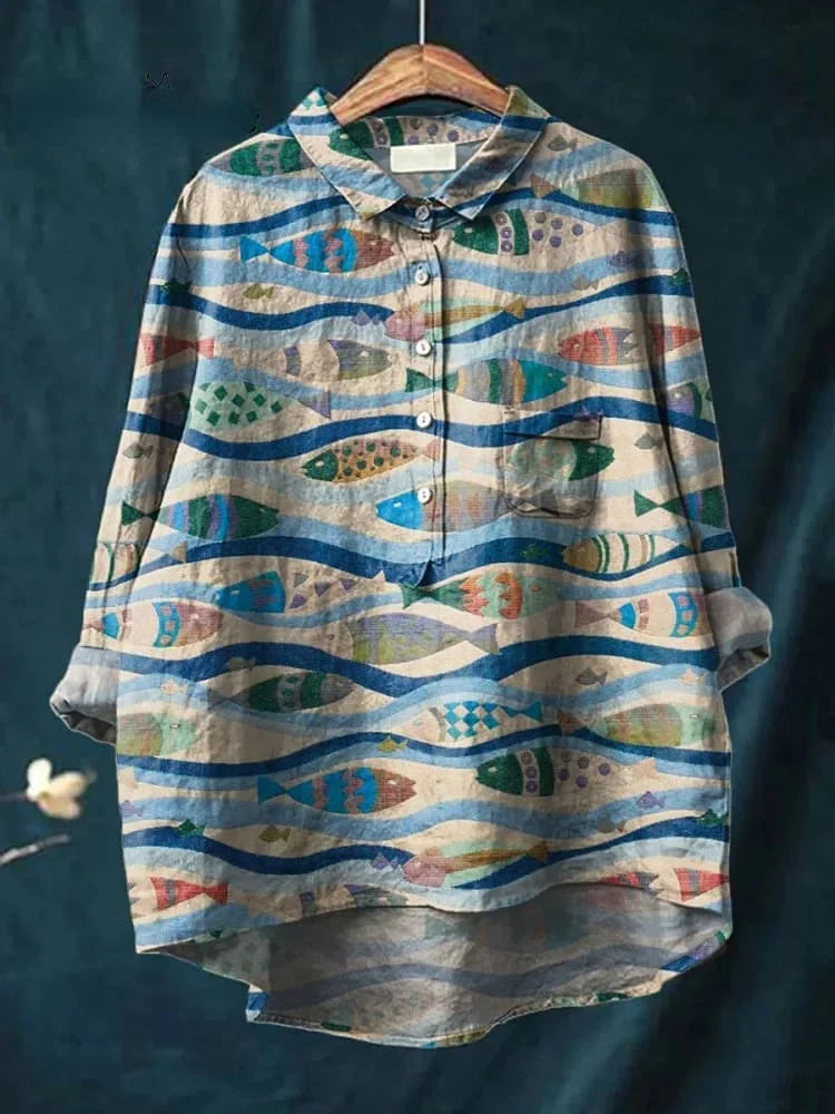 Darcy™ - Chemise artistique poisson