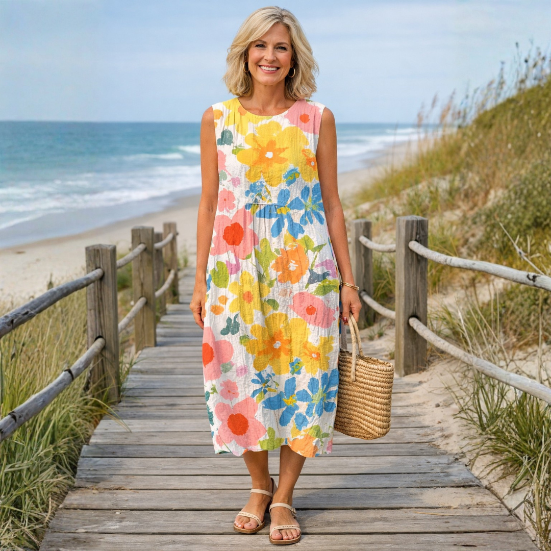 Ella | Robe Midi Florale Pastel