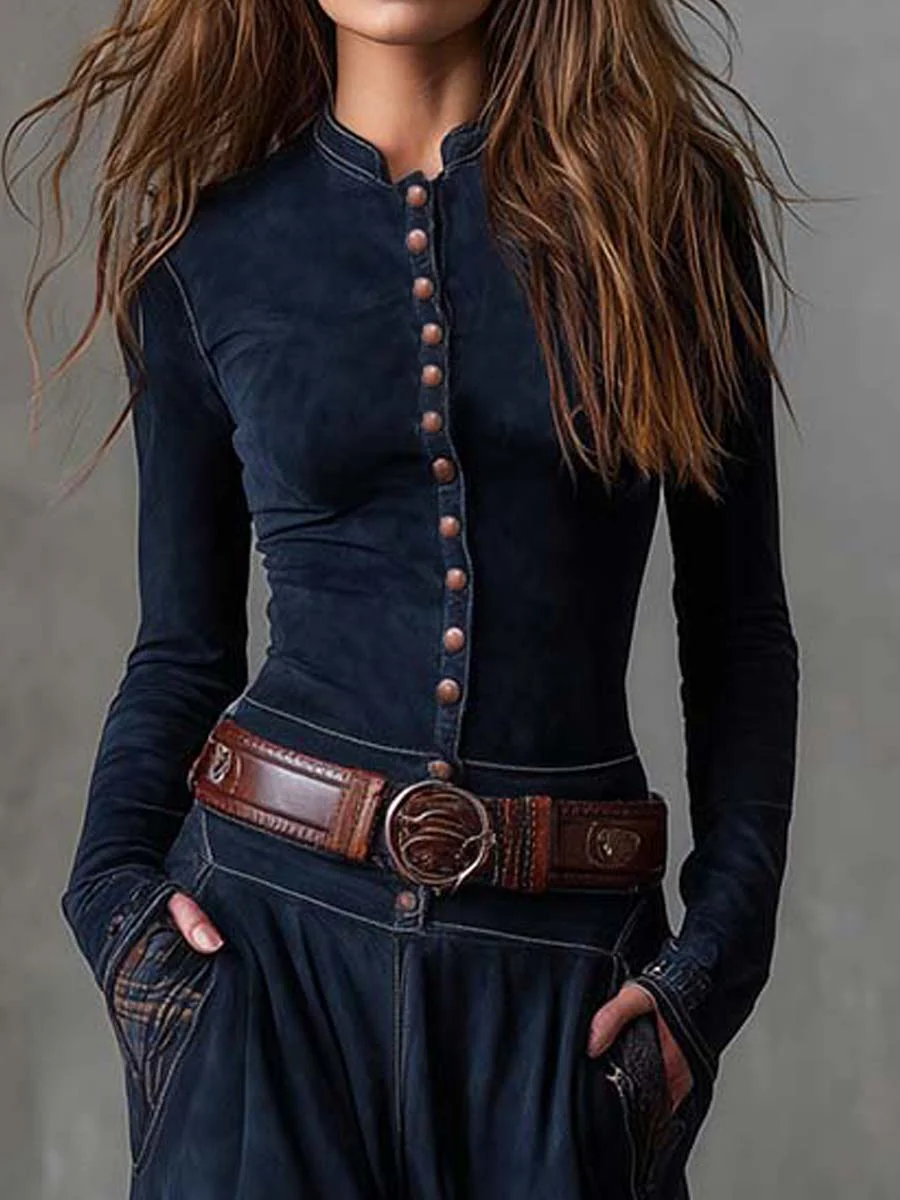 Elisa | Robe maxi en daim avec ceinture