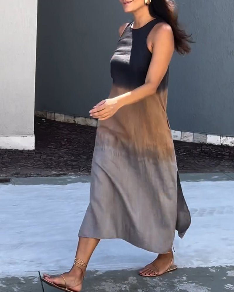 Anette | Robe Dégradée Sans Manches à Col Rond