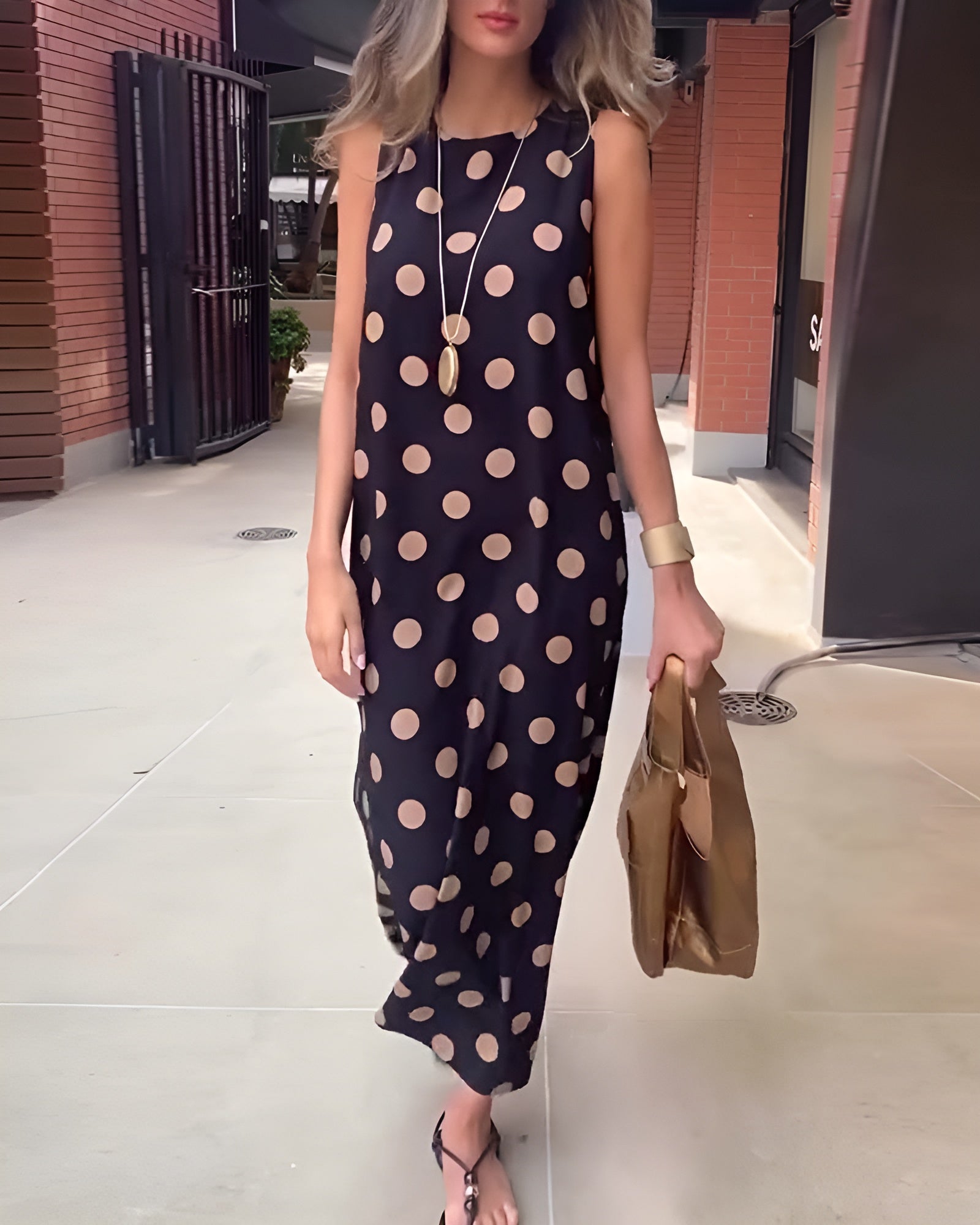 Roxane | Robe maxi fendue à pois