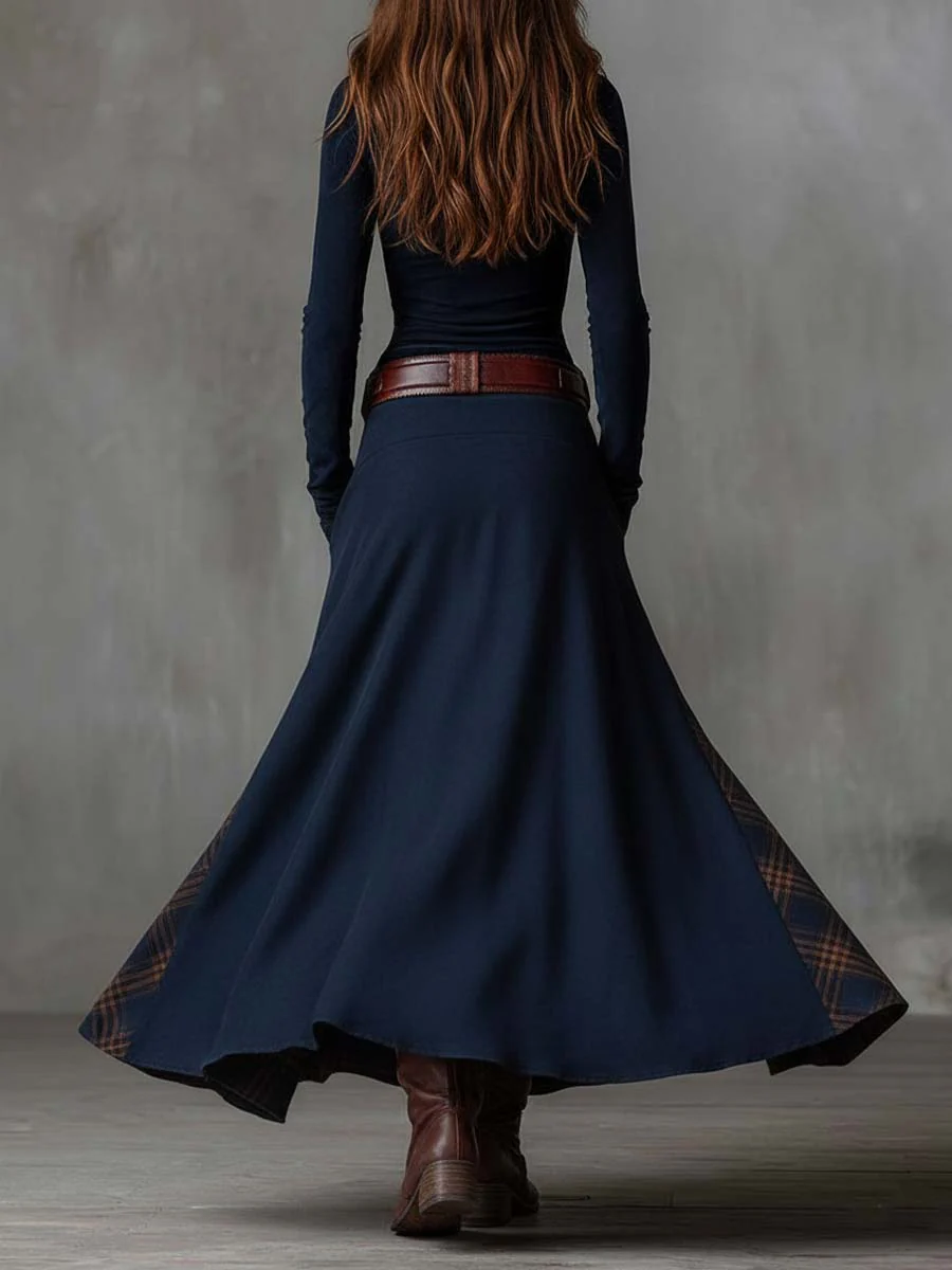Elisa | Robe maxi en daim avec ceinture